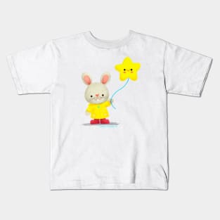 Little bunny with star balloon Kids T-Shirt